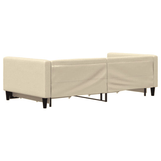Sofá-cama, Sofá conversível com gavetão e gavetas 100x200 cm tecido cor creme Sofá-cama, Sofá conversível com gavetão e gavetas 100x200 cm tecido cor creme