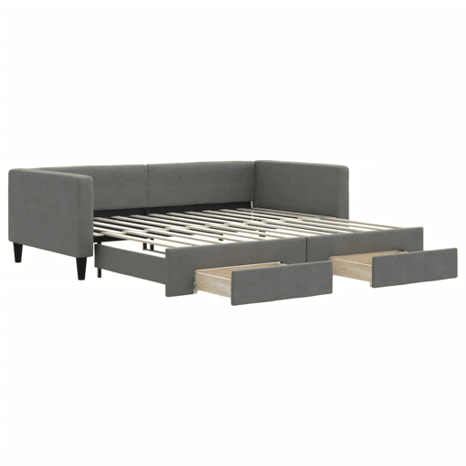 Sofá-cama, Sofá conversível c gavetãogavetas 100x200 cm tecido cinzento-escuro Sofá-cama, Sofá conversível c gavetãogavetas 100x200 cm tecido cinzento-escuro