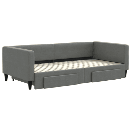 Sofá-cama, Sofá conversível c gavetãogavetas 100x200 cm tecido cinzento-escuro Sofá-cama, Sofá conversível c gavetãogavetas 100x200 cm tecido cinzento-escuro
