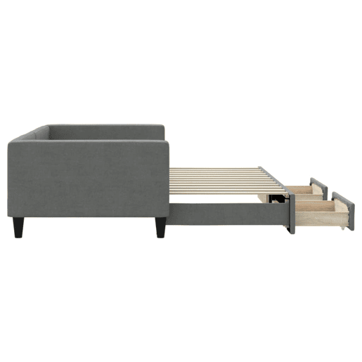 Sofá-cama, Sofá conversível c gavetãogavetas 100x200 cm tecido cinzento-escuro Sofá-cama, Sofá conversível c gavetãogavetas 100x200 cm tecido cinzento-escuro
