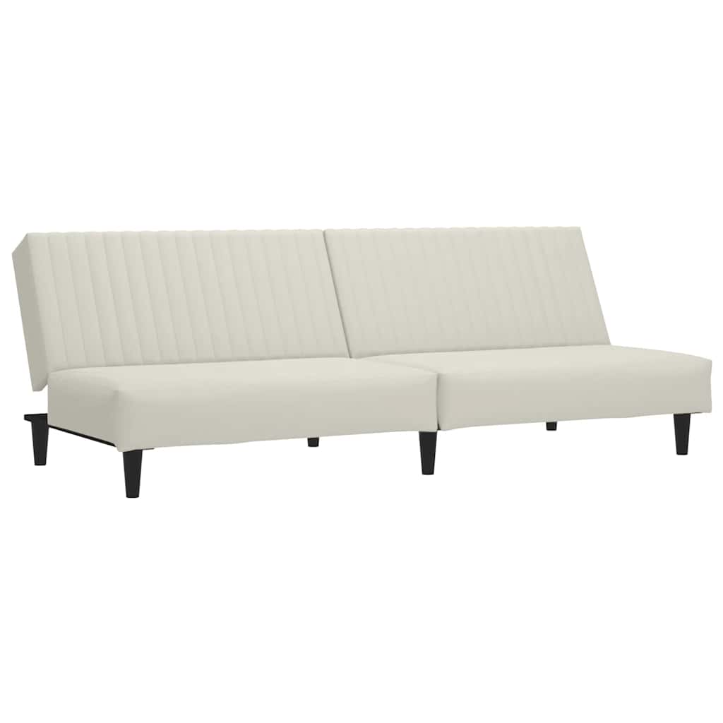 sofa cama - sofa convertible de 2 plazas terciopelo color crema