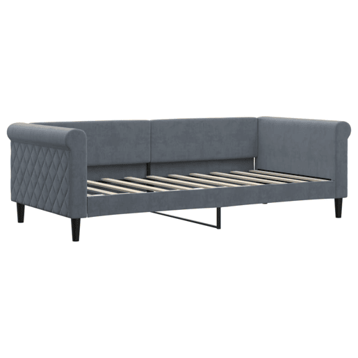 Sofá-cama, Sofá conversível c gavetão e gavetas 90x190 cm veludo cinzento-escuro