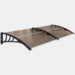 Outsunny Marquise para Portas e Janelas 195x75x23 cm Marquise com Proteção para Sol e Chuva com Painéis de Policarbonato Marrom