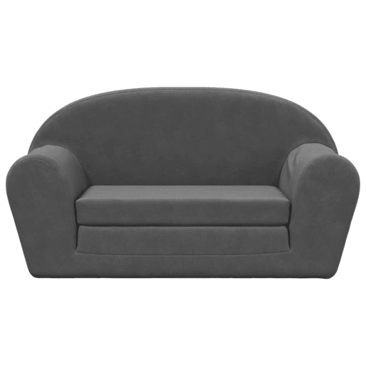 Sofá-cama infantil - Sofá para criança de 2 lugares pelúcia macia antracite Sofá-cama infantil - Sofá para criança de 2 lugares pelúcia macia antracite