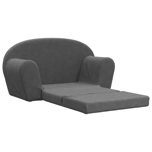 Sofá-cama infantil - Sofá para criança de 2 lugares pelúcia macia antracite Sofá-cama infantil - Sofá para criança de 2 lugares pelúcia macia antracite