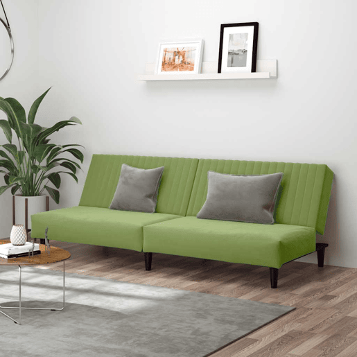 Sofá-cama, Sofá conversível de 2 lugares veludo verde-claro