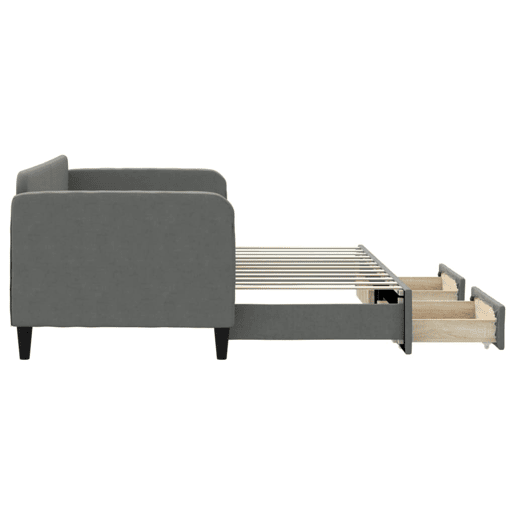 Sofá-cama, Sofá conversível c gavetão e gavetas 80x200 cm tecido cinzento-escuro