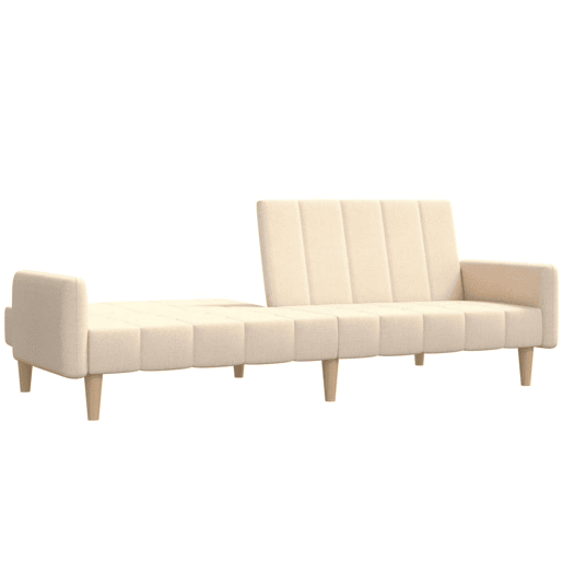 Sofá-cama, Sofá conversível de 2 lugares tecido cor creme
