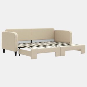 Sofá-cama, Sofá conversível com gavetão 80x200 cm tecido cor creme