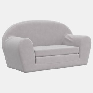 Sofá-cama infantil - Sofá para criança de 2 lugares pelúcia macia cinzento-claro