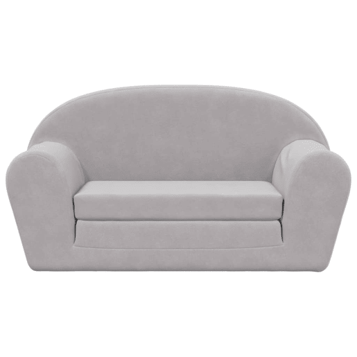 Sofá-cama infantil - Sofá para criança de 2 lugares pelúcia macia cinzento-claro