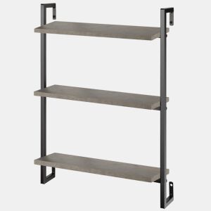 Max Home Estantes de parede com efeito cimento 3 prateleiras 40x12x55 cm