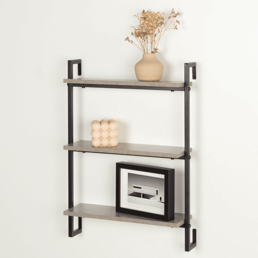 Max Home Estantes de parede com efeito cimento 3 prateleiras 40x12x55 cm Max Home Estantes de parede com efeito cimento 3 prateleiras 40x12x55 cm