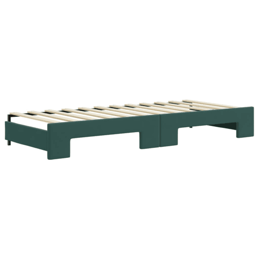 Sofá-cama, Sofá conversível c gavetão e gavetas 80x200cm veludo verde-escuro