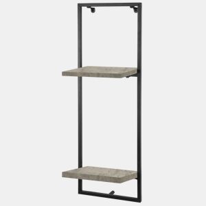 Max Home Estantes de parede com efeito cimento 2 prateleiras 25x20x75 cm