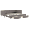 Sofá-cama, Sofá conversível c gavetãogavetas 90x200 cm tecido cinza-acastanhado