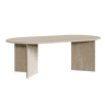 Mesa de centro Kynd oval aglomerado 119x60x40 cm travertino en.casa