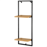 Max Home Estantes de parede em madeira 2 prateleiras 25x20x75 cm