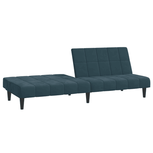 Sofá-cama, Sofá conversível de 2 lugares veludo azul