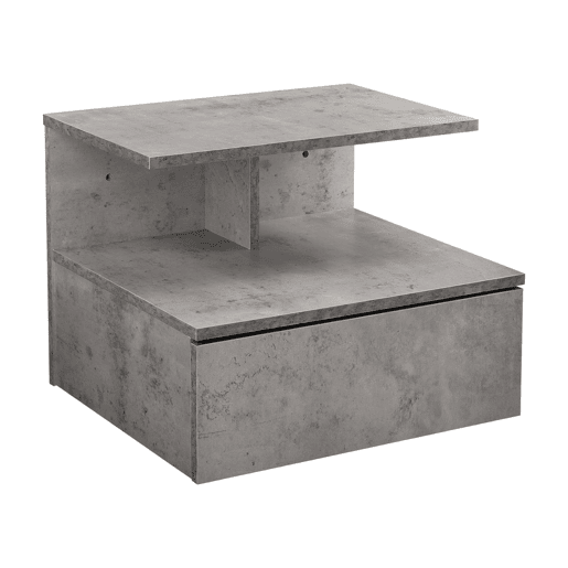 Mesa de cabeceira de parede Amberg com gaveta 40x35x31cm Aspeto de betão en.casa
