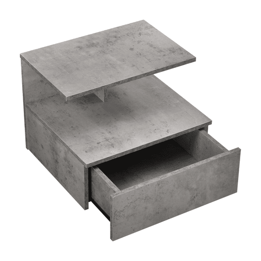 Mesa de cabeceira de parede Amberg com gaveta 40x35x31cm Aspeto de betão en.casa