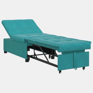 Sofá-cama, Sofá conversível Turquesa 67 x 194 x 38 cm Veludo