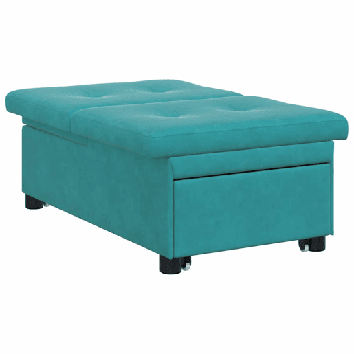Sofá-cama, Sofá conversível Turquesa 67 x 194 x 38 cm Veludo