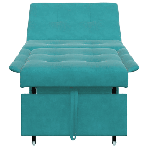 Sofá-cama, Sofá conversível Turquesa 67 x 194 x 38 cm Veludo