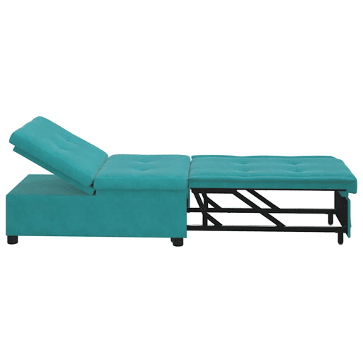 Sofá-cama, Sofá conversível Turquesa 67 x 194 x 38 cm Veludo