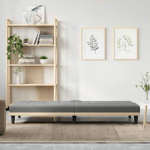Sofá-cama, Sofá conversível com suportes para copos tecido cinzento-escuro