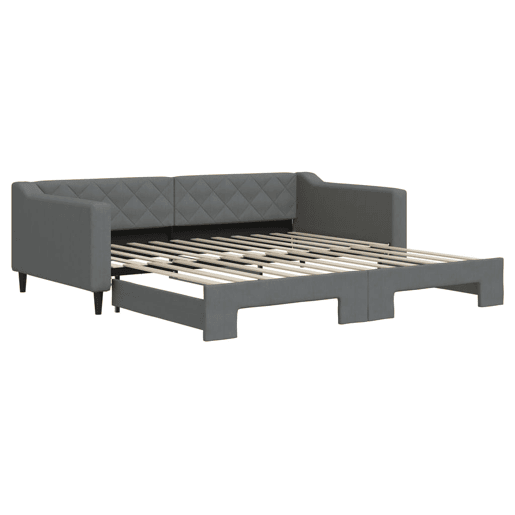 Sofá-cama, Sofá conversível com gavetão 100x200 cm tecido cinzento-escuro Sofá-cama, Sofá conversível com gavetão 100x200 cm tecido cinzento-escuro
