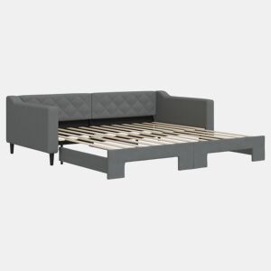 Sofá-cama, Sofá conversível com gavetão 100x200 cm tecido cinzento-escuro