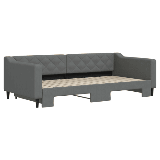 Sofá-cama, Sofá conversível com gavetão 100x200 cm tecido cinzento-escuro Sofá-cama, Sofá conversível com gavetão 100x200 cm tecido cinzento-escuro