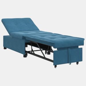 Sofá-cama, Sofá conversível Azul 67 x 194 x 38 cm Veludo