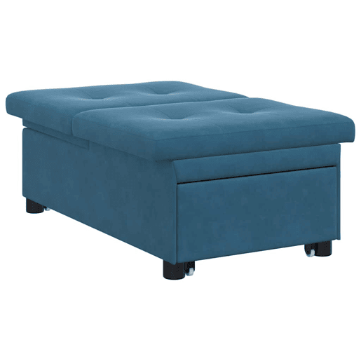 Sofá-cama, Sofá conversível Azul 67 x 194 x 38 cm Veludo