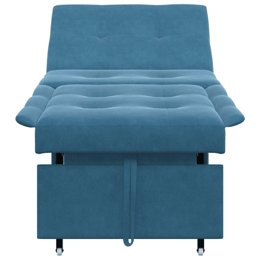 Sofá-cama, Sofá conversível Azul 67 x 194 x 38 cm Veludo