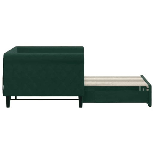 Sofá-cama, Sofá conversível com gavetão 90x200 cm veludo verde-escuro Sofá-cama, Sofá conversível com gavetão 90x200 cm veludo verde-escuro