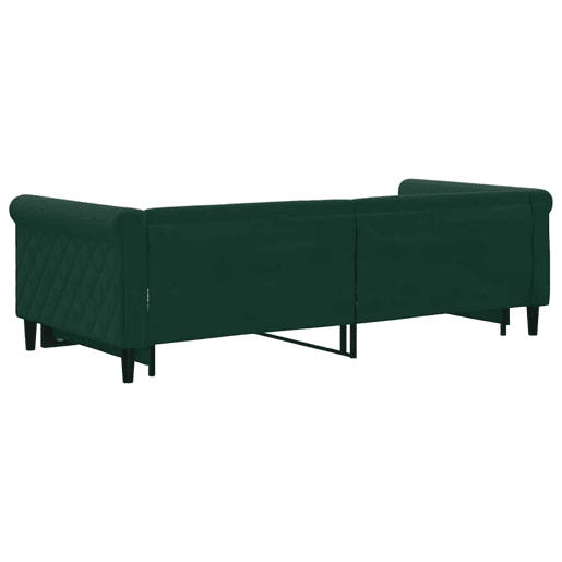 Sofá-cama, Sofá conversível com gavetão 90x200 cm veludo verde-escuro Sofá-cama, Sofá conversível com gavetão 90x200 cm veludo verde-escuro