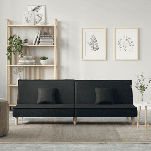Sofá-cama, Sofá conversível tecido preto Sofá-cama, Sofá conversível tecido preto