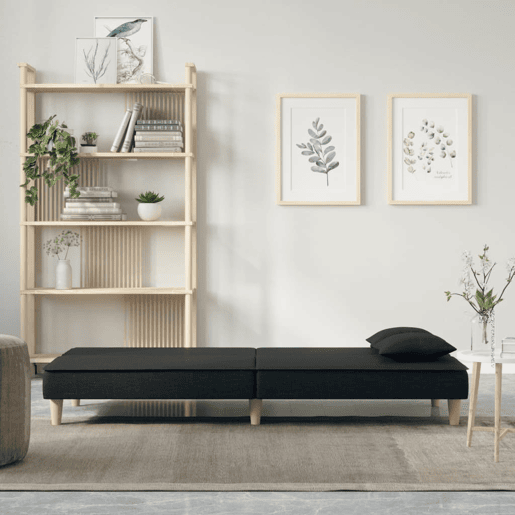 Sofá-cama, Sofá conversível tecido preto Sofá-cama, Sofá conversível tecido preto