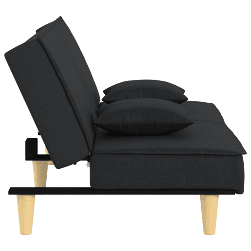 Sofá-cama, Sofá conversível tecido preto Sofá-cama, Sofá conversível tecido preto