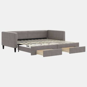 Sofá-cama, Sofá conversível c gavetãogavetas 100x200cm tecido cinza-acastanhado