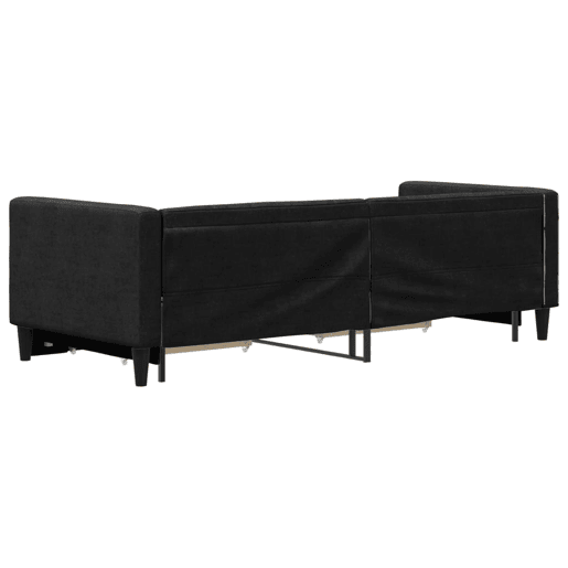 Sofá-cama, Sofá conversível com gavetão e gavetas 80x200 cm tecido preto
