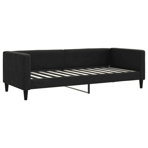 Sofá-cama, Sofá conversível com gavetão e gavetas 80x200 cm tecido preto