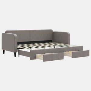 Sofá-cama, Sofá conversível c gavetãogavetas 80x200 cm tecido cinza-acastanhado