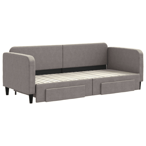 Sofá-cama, Sofá conversível c gavetãogavetas 80x200 cm tecido cinza-acastanhado
