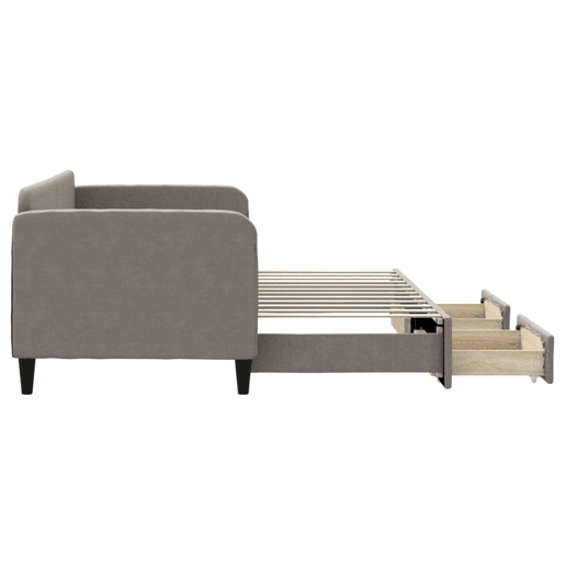 Sofá-cama, Sofá conversível c gavetãogavetas 80x200 cm tecido cinza-acastanhado