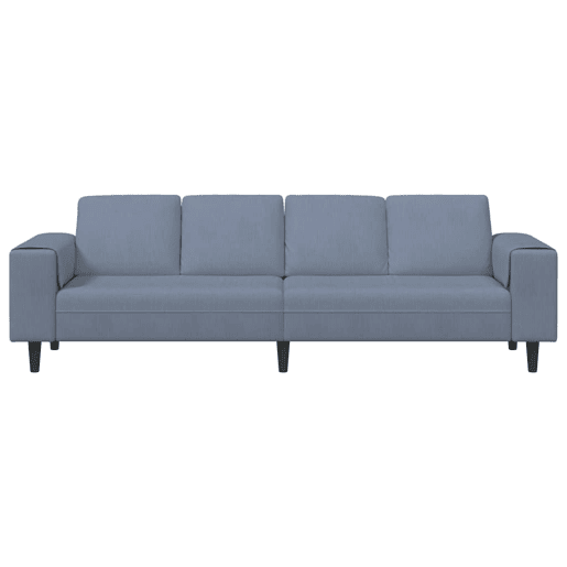 Sofá 3 lugares, Sofá fixo de Tecido com almofada Azul 208 cm Tecido de veludo côtelé