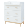 Mudador Sarievn com tapete muda-fraldas 100x80x53 cm Branco en.casa