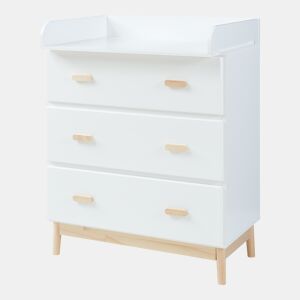 Mudador Sarievn com tapete muda-fraldas 100x80x53 cm Branco en.casa